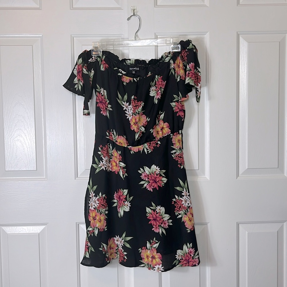 Sequin Hearts, Floral Off the Shoulder Dress, size XL